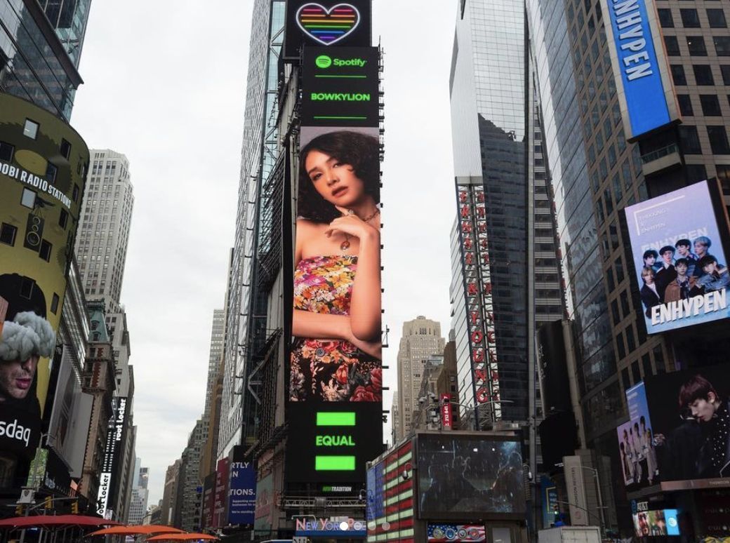 Bowkylion Spotify Equals Time Square Billboard